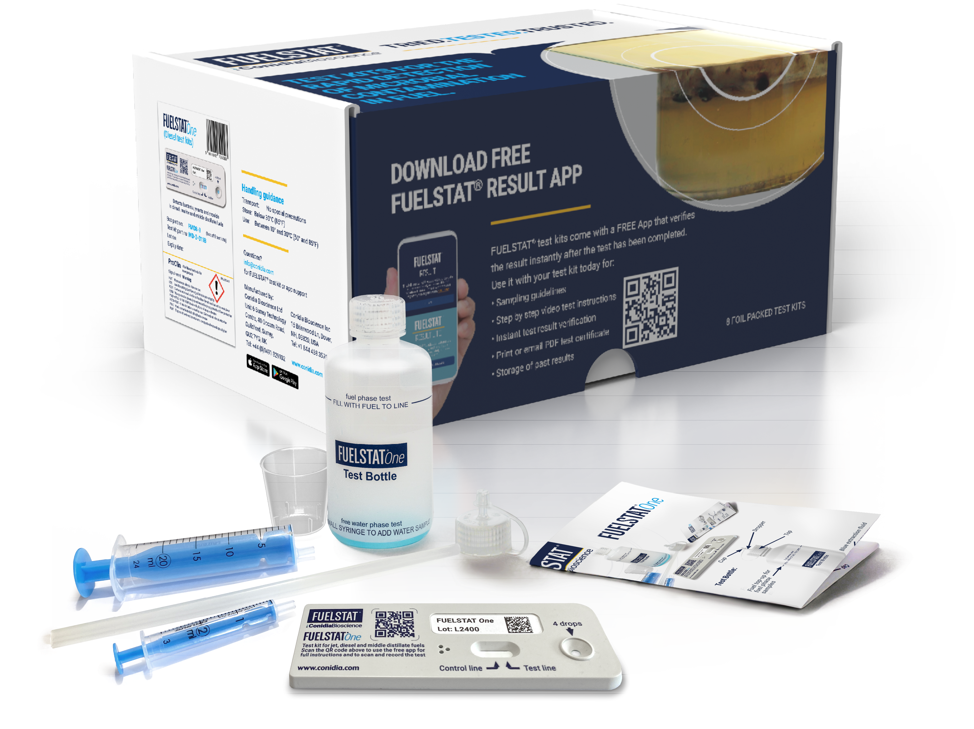 FUELSTAT® One Test Kits for Aviation Jet Fuel, Box of 8