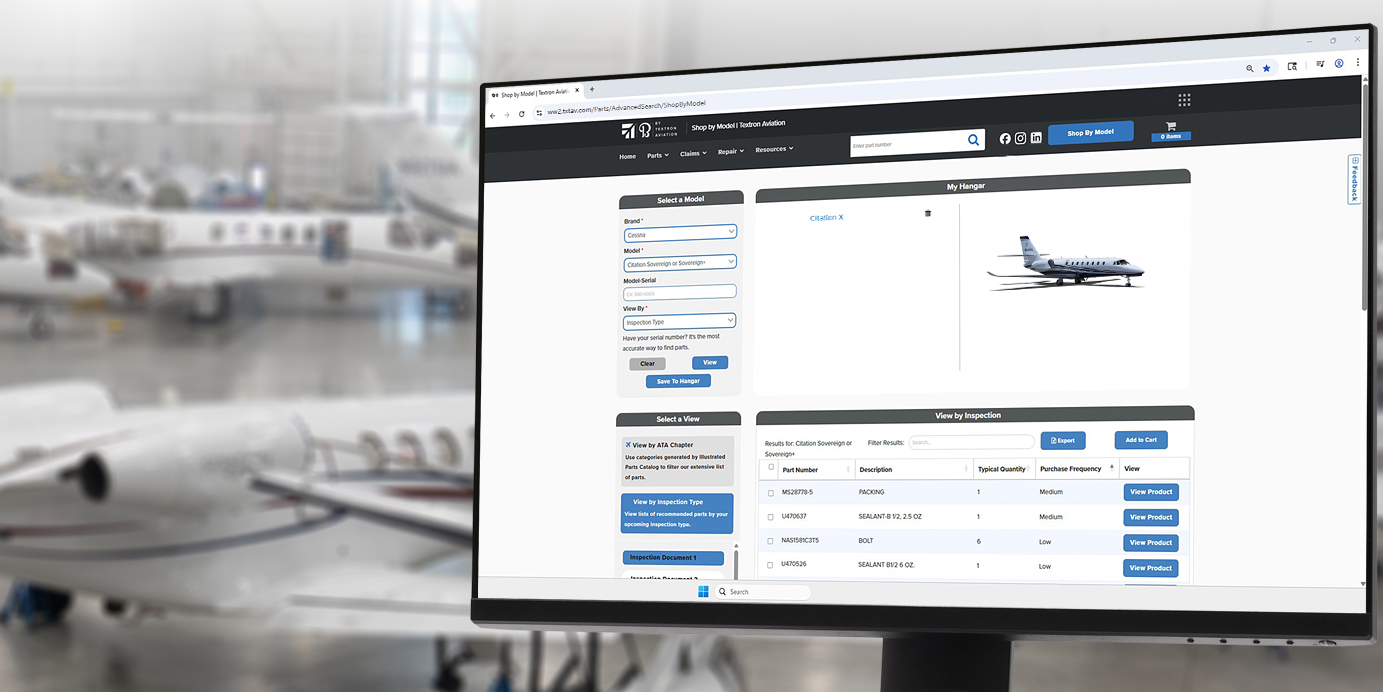 Aircraft parts planning view